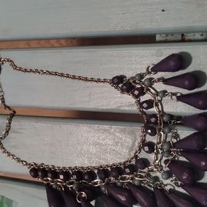 Blue and silver necklace with an extender